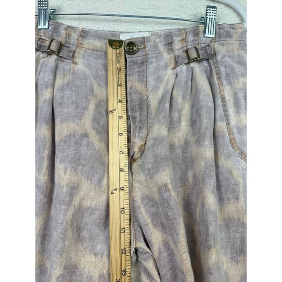 Anthropologie Womens Tamarind Giraffe Print Linen Lyocell Pleated Joggers Size 4 - Picture 4 of 8